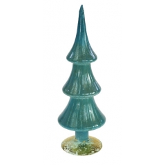 Sapin en verre turquoise 29 cm 