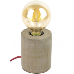 Lampe à poser en béton câble rouge