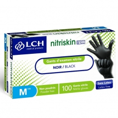 Gants nitrile noir Nitriskin non poudrés