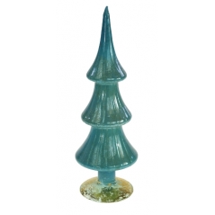 Sapin en verre turquoise 29 cm
