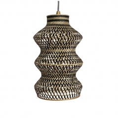 Abat jour Poésie tressé noir grand modèle