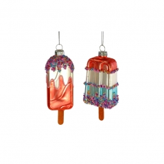 Décoration pour sapin glace multicolore