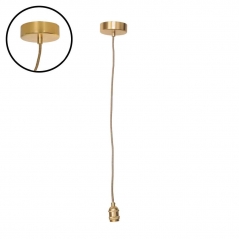 Suspension dorée et corde naturelle