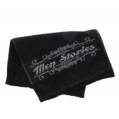 6 serviettes noires spécial barbier 
